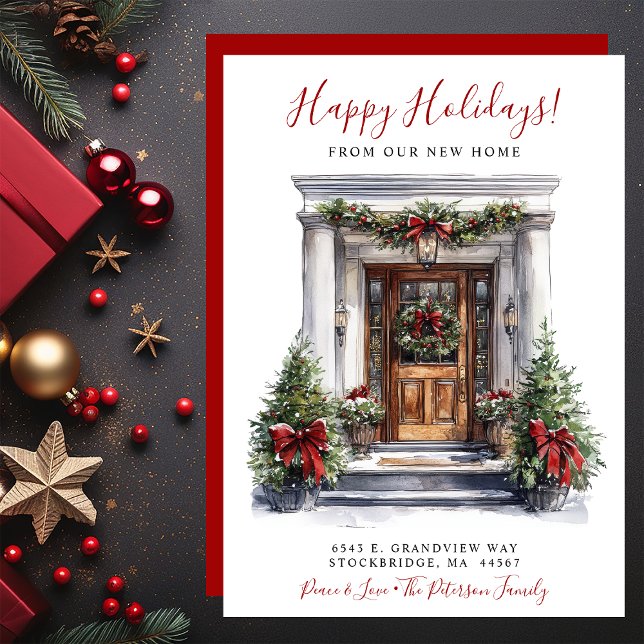 Happy Holidays Neue Zuhause Fronttür verschieben Ankündigung (Von Creator hochgeladen)