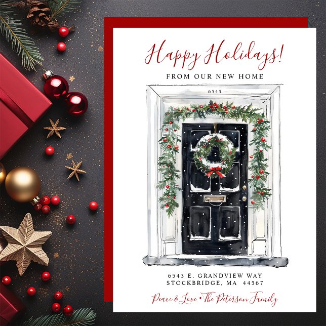 Happy Holidays Neue Zuhause Fronttür verschieben Ankündigung (Von Creator hochgeladen)