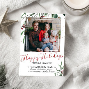 Happy Holidays Neues Zuhause Moving Ankündigung Fo