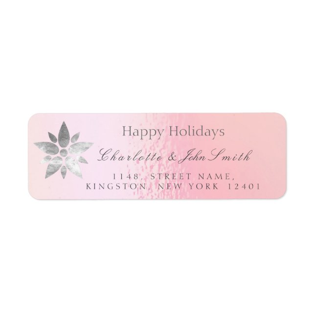 Happy Holidays New Year Rose Gold Gray Adresse (Vorne)
