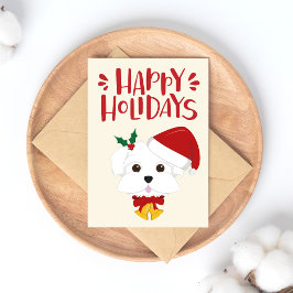 Happy Holidays - Niedlich maltesische Weihnachten Postkarte