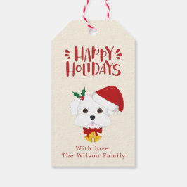 Happy Holidays - Niedlich maltesischer Hund Weihna Geschenkanhänger