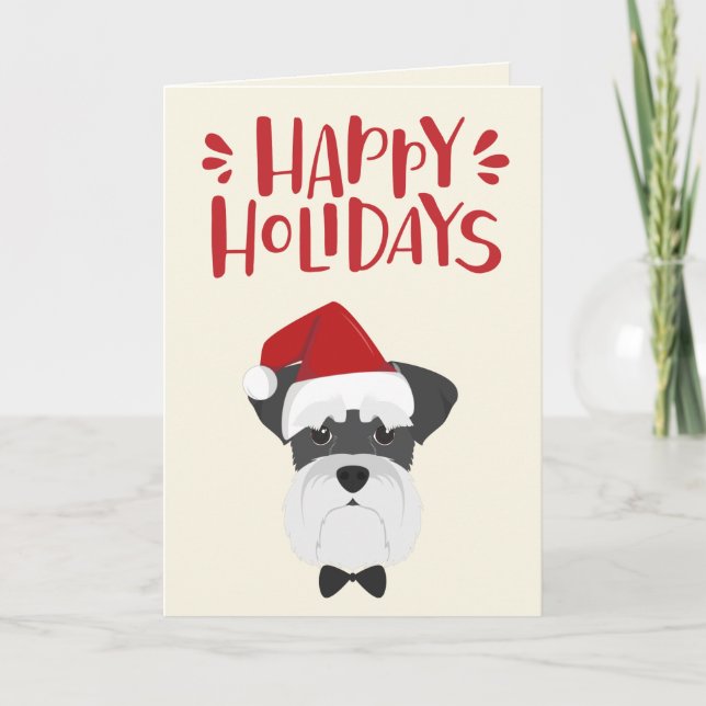 Happy Holidays - Niedlich Schnauzer Weihnachten (Vorderseite)
