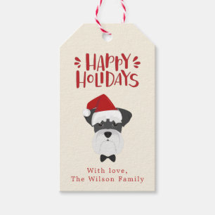Happy Holidays - Niedlich Schnauzer Weihnachten Geschenkanhänger