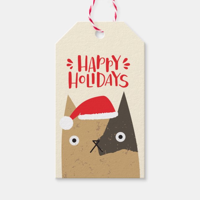 Happy Holidays - Niedlich Weihnachten Weihnachten  Geschenkanhänger (Vorderseite)