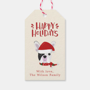 Happy Holidays - Niedliche französische Bulldogge  Geschenkanhänger