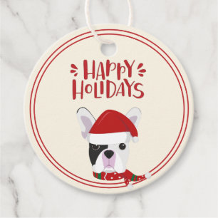 Happy Holidays - Niedliche französische Bulldogge  Geschenkanhänger