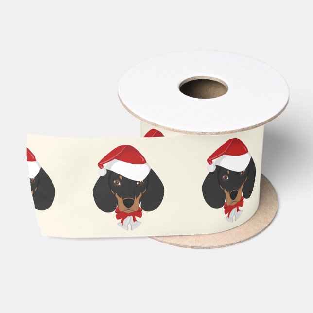 Happy Holidays - Niedliche Weihnachts-Dackel Satinband (Spule)