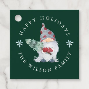 Happy Holidays Nisse Gnome Weihnachten Geschenkanhänger
