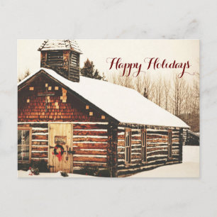 Happy Holidays Old Schoolhouse Postkarte