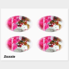 Happy Holidays Ovaler Aufkleber