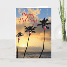Happy Holidays Palm Trees & Strumpfs Karte