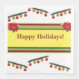 Happy Holidays Paper Napkin Serviette