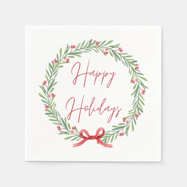 Happy Holidays Paper Napkin Serviette (Vorderseite)