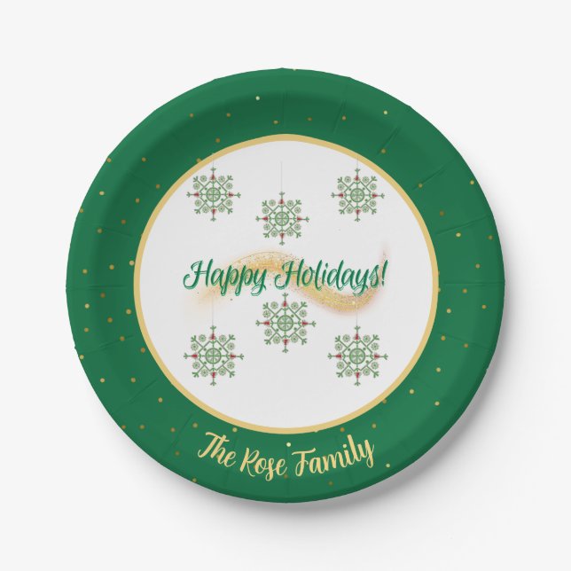 Happy Holidays Paper Plate Pappteller (Vorderseite)