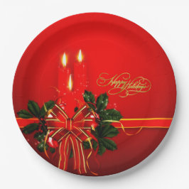 Happy Holidays Paper Plate Pappteller