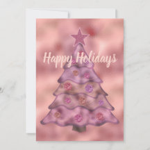 Happy Holidays Peace Joy Liebe Pink Christmas Tree