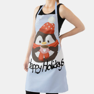 Happy Holidays Penguin Schürze
