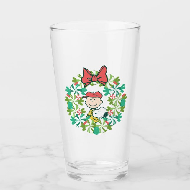 Happy Holidays | Peppermint Candy Wreath Glas (Vorderseite)