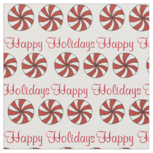 Happy Holidays Peppermint Hard Candy Weihnachten Stoff