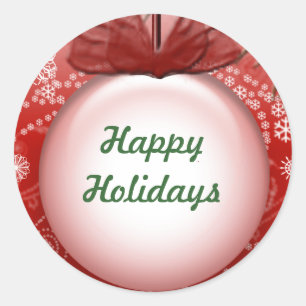 Happy Holidays Personalisierbare Weihnachtskleber Runder Aufkleber
