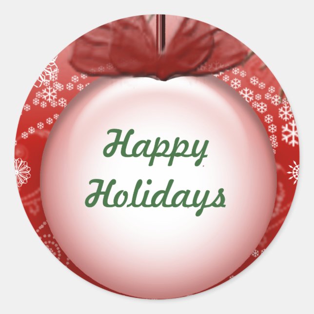 Happy Holidays Personalisierbare Weihnachtskleber Runder Aufkleber (Vorderseite)