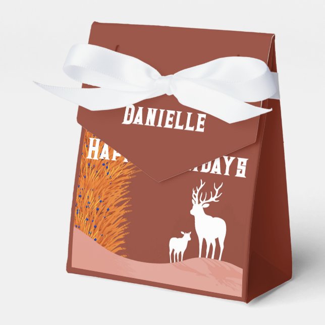 Happy Holidays - Personalisiert Gefallen Box Geschenkschachtel (Vorderseite)