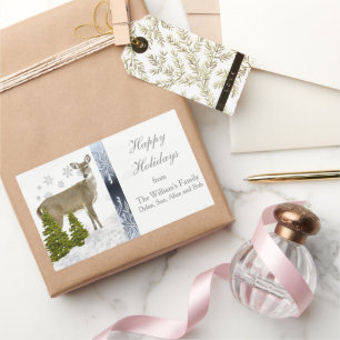 Happy Holidays Personalisiert Grußaufkleber Rechteckiger Aufkleber