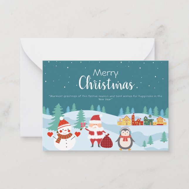 Happy Holidays Personalisiert Moderne Weihnachtska Mitteilungskarte (Vorderseite)