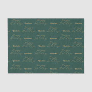 Happy Holidays Personalisiert Name Traditionelles  Seidenpapier