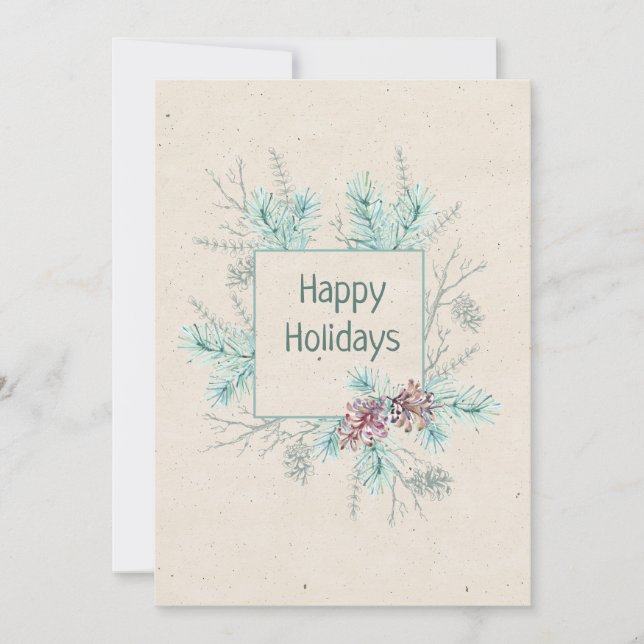 Happy Holidays Personalisiert Sentiment & Signatur Feiertagskarte (Vorderseite)