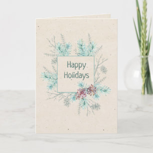 Happy Holidays Personalisiert Sentiment & Signatur Karte