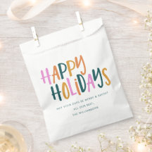 Happy Holidays Personalisierte farbenfrohe Typogra