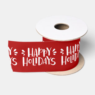 Happy Holidays - Personalisierte Weihnachten Satinband