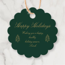 Happy Holidays Personalisiertes Geschenk Tag