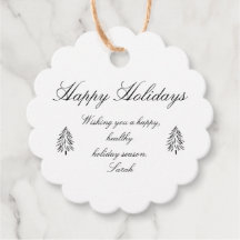 Happy Holidays Personalisiertes Geschenk Tag