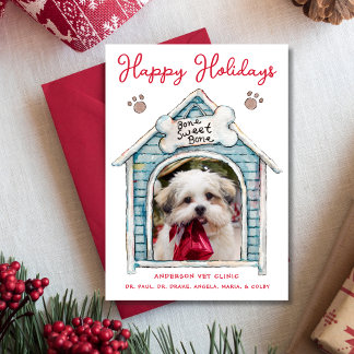 Happy Holidays Pet Business Foto Feiertagskarte