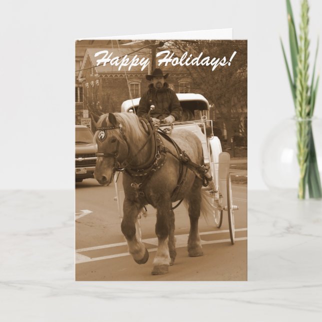 Happy Holidays Pferdekarte Feiertagskarte (Vorderseite)