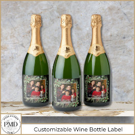 Happy Holidays Photo Wreath Greenery 