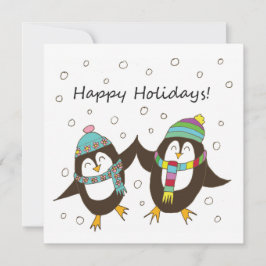 Happy Holidays Pinguine Flat Card Feiertagskarte