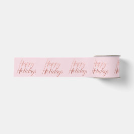 Happy Holidays Pink Delikate Pastel Rose Gold Ripsband