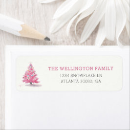 Happy Holidays Pink Weihnachtsbaum Custom Address