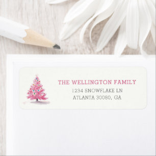 Happy Holidays Pink Weihnachtsbaum Custom Address