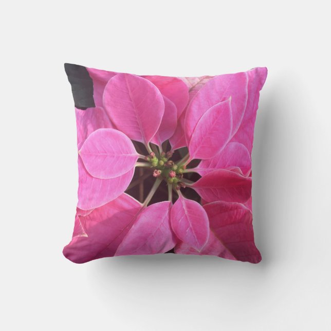 Happy Holidays Poinsettia Kissen (Vorderseite)