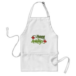 Happy Holidays Poinsettia Schürze