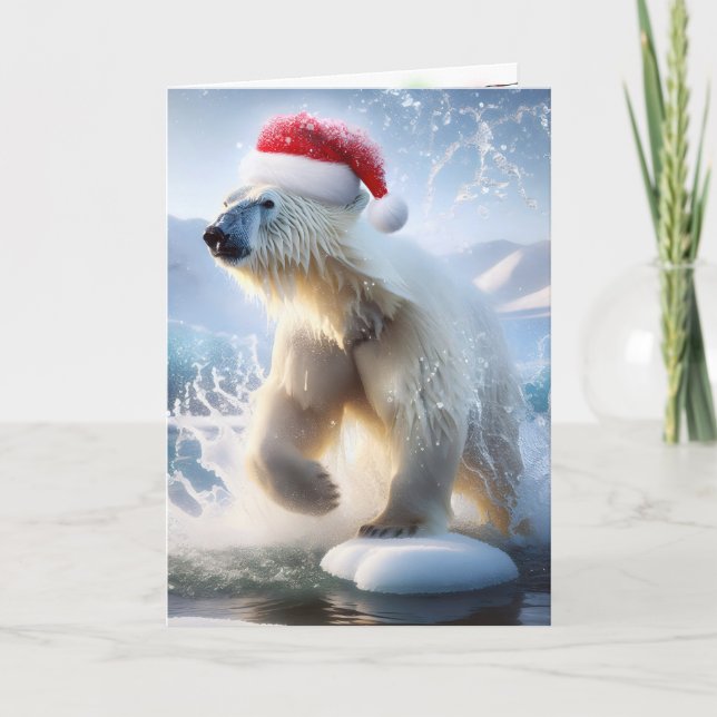 Happy Holidays Polar Bear Karte (Vorderseite)