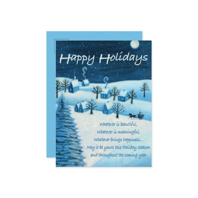 Happy Holidays Postkarte (Vorderseite/Rückseite Beispiel)