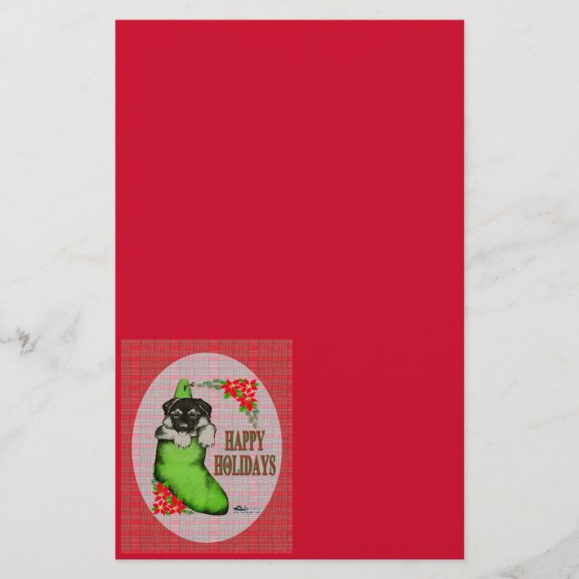 Happy Holidays Puppy Briefpapier (Vorderseite)