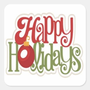Happy Holidays Quadratischer Aufkleber