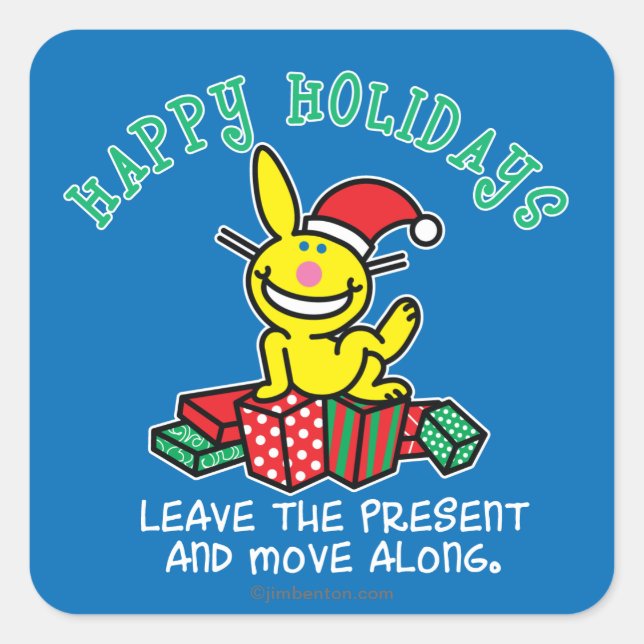 Happy Holidays Quadratischer Aufkleber (Vorderseite)